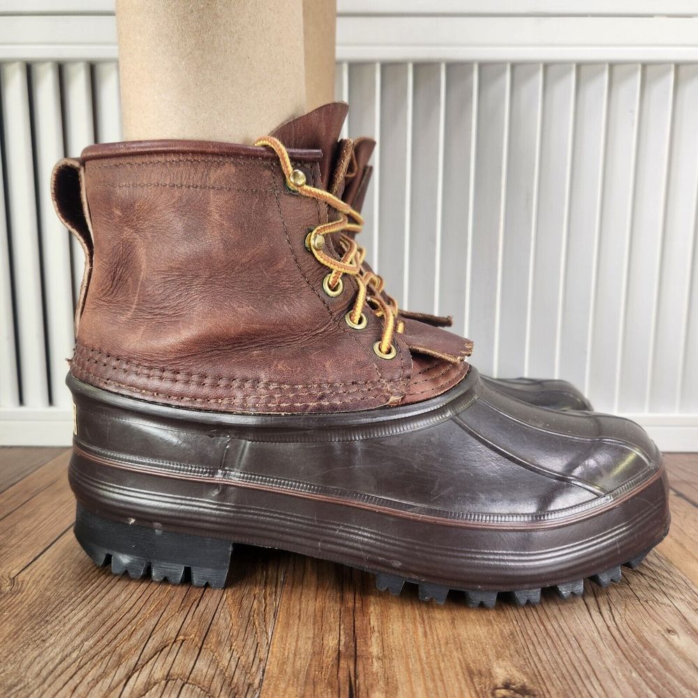VTG Schnee's Bozeman MT PAC Duck Hunter 6" Boots Mens 10* Leather Work Mud Ankle